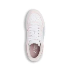 Sneakers Ragazza Bianche e Rosa con Dettagli Azzurri Puma Caven III