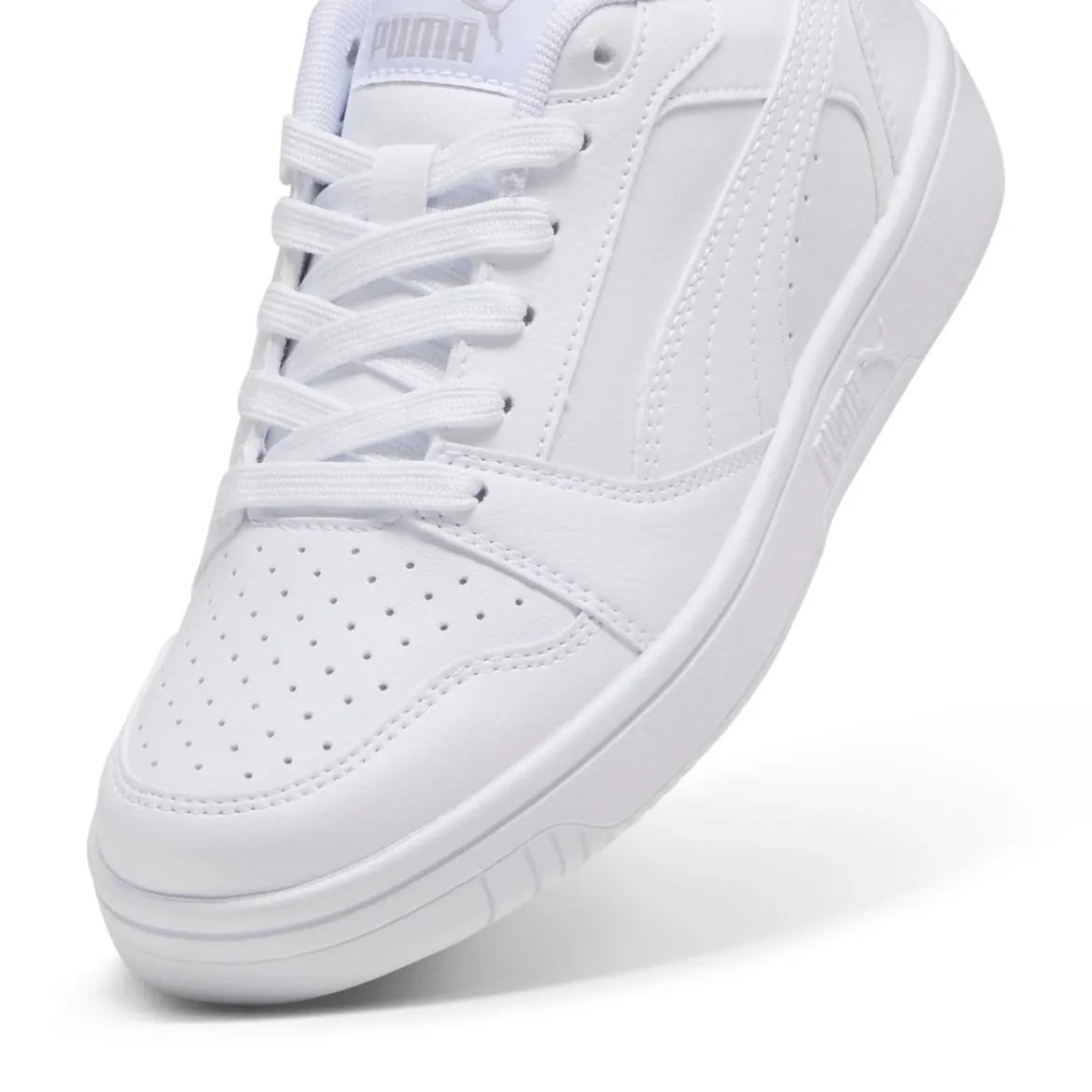 Sneakers ragazza e ragazzo bianche con logo Puma Rebound V6 Low