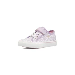 Sneakers Ragazza Kappa lilla con inserti bianchi e strappo in velcro