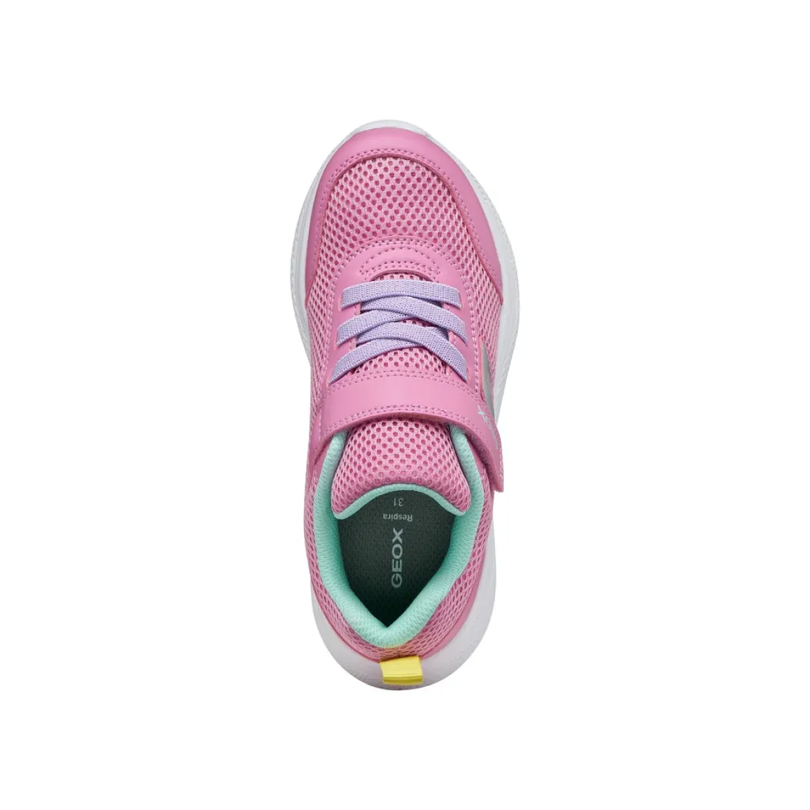 Sneakers rosa da Bambina con suola traspirante e chiusura strappo Geox
