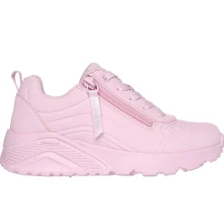 Sneakers rosa da bambina con soletta Memory Foam Skechers Uno Lite - Easy Zip