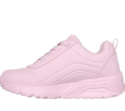 Sneakers rosa da bambina con soletta Memory Foam Skechers Uno Lite - Easy Zip