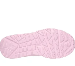 Sneakers rosa da bambina con soletta Memory Foam Skechers Uno Lite - Easy Zip