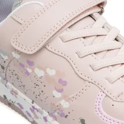 Sneakers rosa da Ragazza con stampa cuoricini e strappo Dieci Baci
