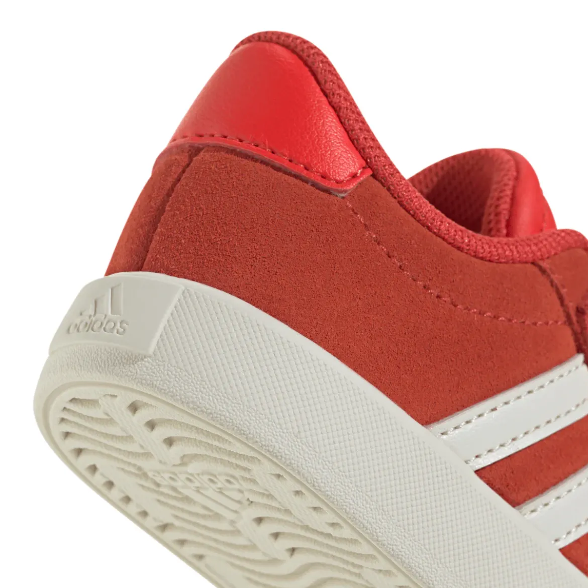 Sneakers rosse da bambino e bambina con logo adidas VL Court 3.0