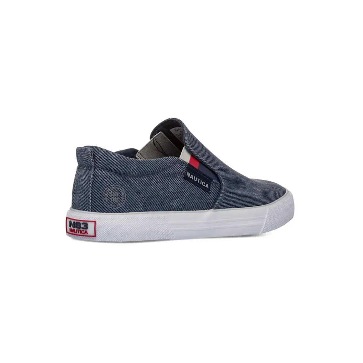 Sneakers slip-on blu da Uomo in tessuto effetto jeans con logo Nautica
