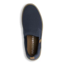 Sneakers Slip-on Uomo Blu in tessuto e dettagli cuoio Riflessi Urbani