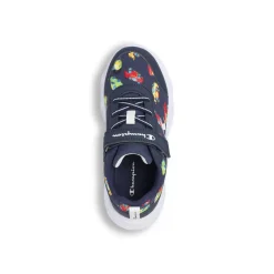 Sneakers sportive blu da Bambino con luci e stampa macchine Champion