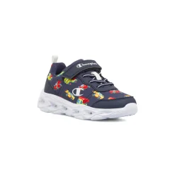 Sneakers sportive blu da Bambino con luci e stampa macchine Champion