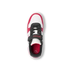 Sneakers sportive da bambino bianche Kappa con dettagli rossi e neri