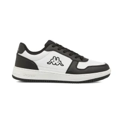 Sneakers sportive da Uomo bicolore bianche e nere con maxi logo Kappa