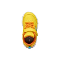 Sneakers sportive gialle Bambino con suola traspirante e strappo Geox