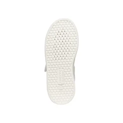 Sneakers traspiranti bianche Bambina con strappo e inserto viola Geox