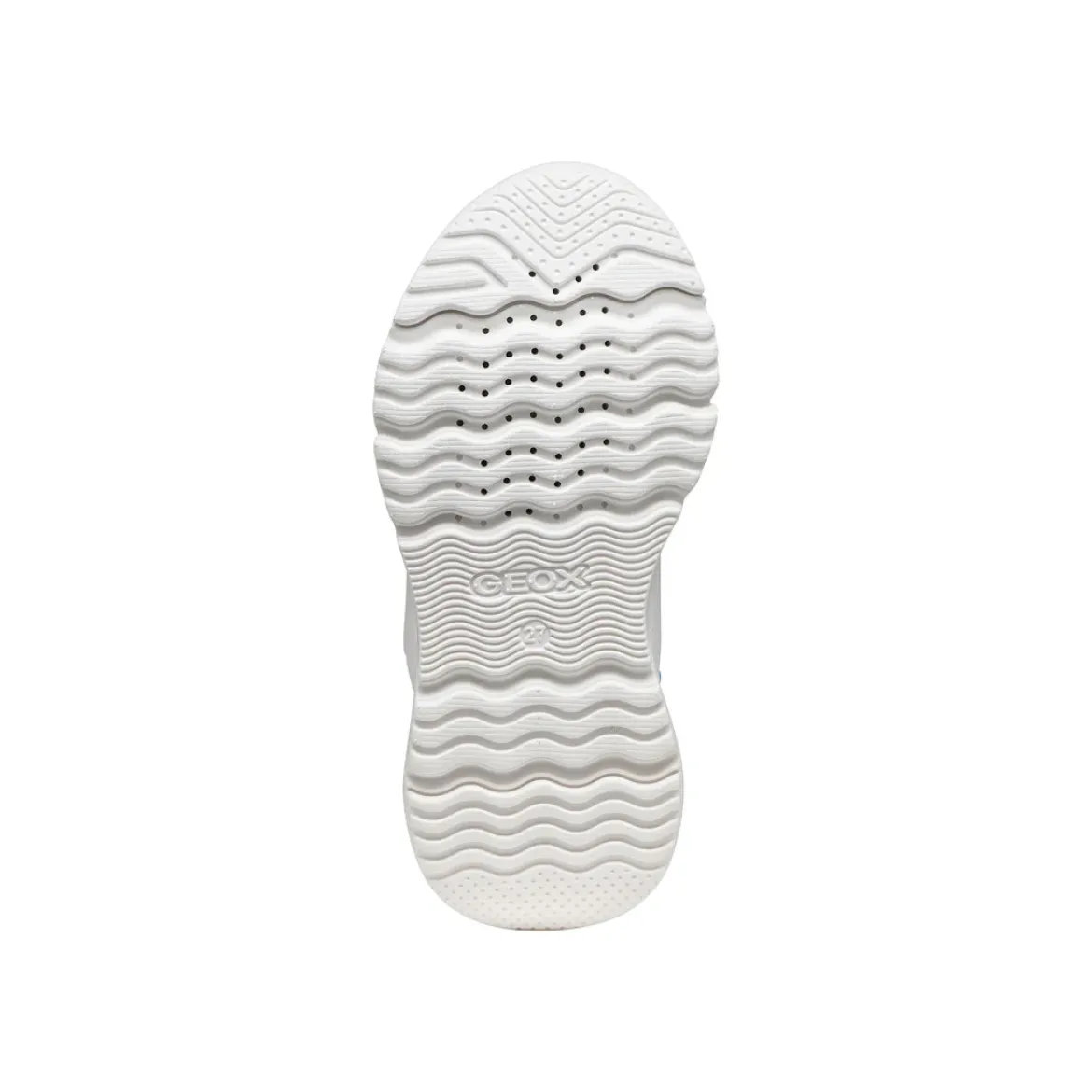 Sneakers traspiranti bianche e multicolore da Bambina con strappo Geox