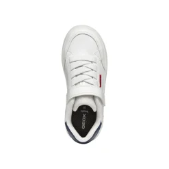 Sneakers traspiranti bianche da Ragazzo con cinturino a strappo Geox