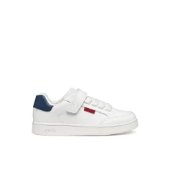 Sneakers traspiranti bianche da Ragazzo con cinturino a strappo Geox
