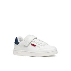 Sneakers traspiranti bianche da Ragazzo con cinturino a strappo Geox