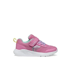 Sneaker straspiranti rosa da Ragazza in tessuto mesh con strappo Geox
