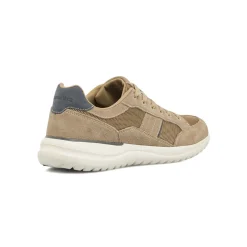 Sneakers Uomo beige in tessuto mesh e effetto scamosciato Lumberjack