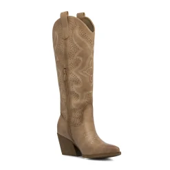 Stivali alti texani Camperos da Donna taupe con frange Lora Ferres