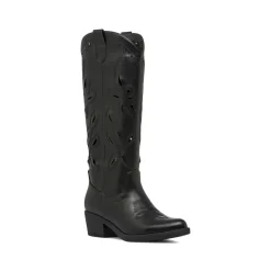 Stivali donna neri stile western con traforature sul gambale Lora Ferres