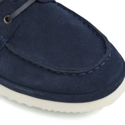 Stringate Blu Uomo effetto scamosciato e suola a contrasto Navigare