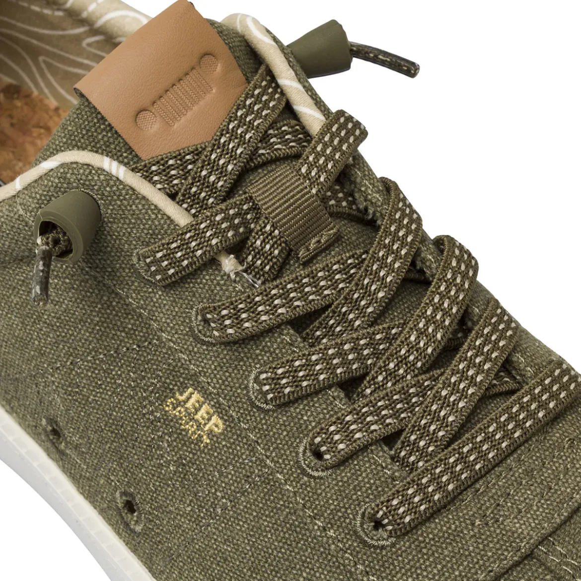 Stringate casual verdi da Uomo tessuto con lacci e stopper Jeep Spirit