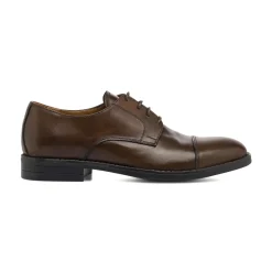 Stringate Derby eleganti da Uomo marroni in pelle Primopiano