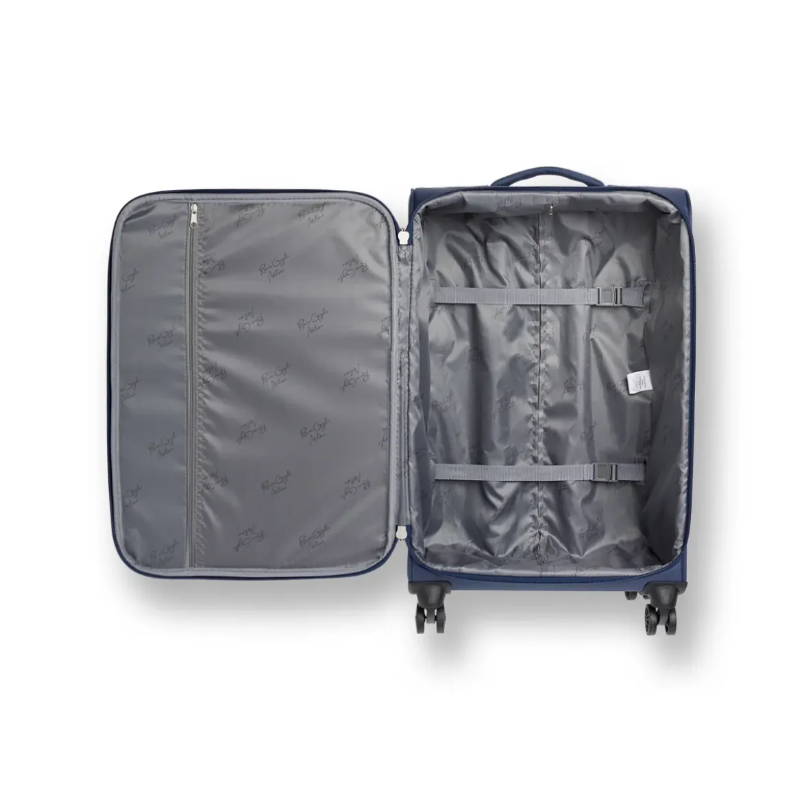 Trolley bagaglio a mano blu in tessuto resietente Romeo Gigli Milano
