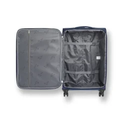 Trolley piccolo blu in tessuto per viaggi brevi Romeo Gigli Milano