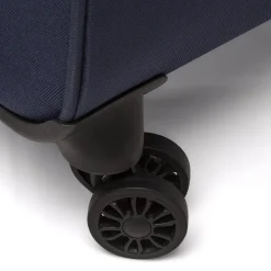 Trolley piccolo blu in tessuto per viaggi brevi Romeo Gigli Milano