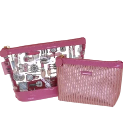 Trousse make-up set da 2 pochette rosa da Donna Camomilla Milano