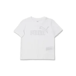T-shirt a maniche corte Bianca da Bambina con logo in strass Puma