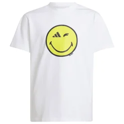 T-shirt bianca da Ragazzo con Smiley giallo adidas