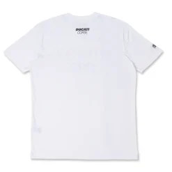 T-shirt bianca da Uomo a maniche corte con maxi logo Ducati Corse