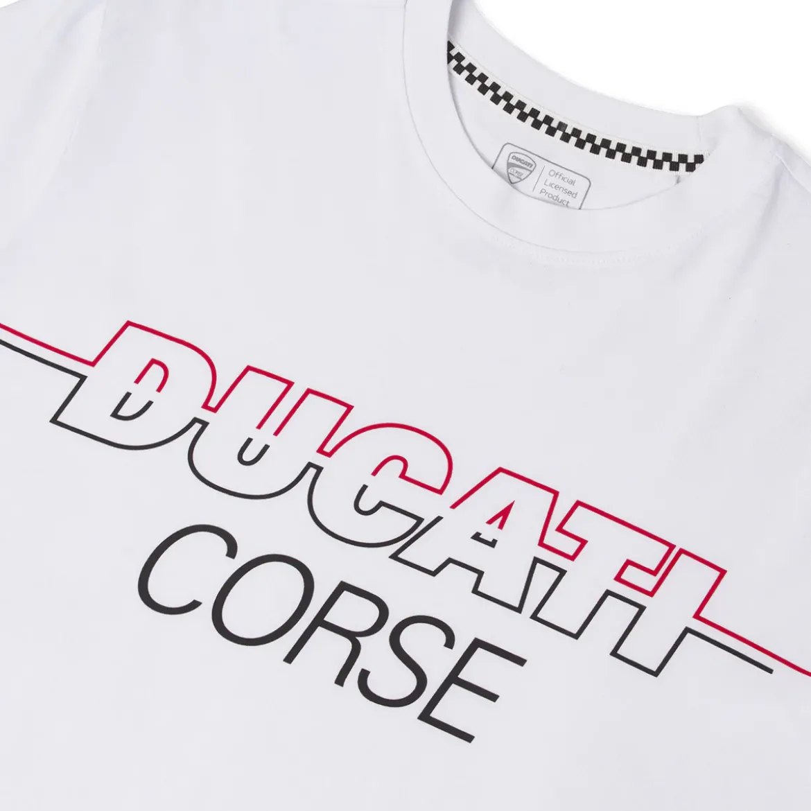 T-shirt bianca da Uomo a maniche corte con maxi logo Ducati Corse