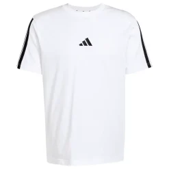 T-shirt bianca da Uomo con bande laterali e logo frontale adidas