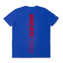 T-shirt blu Uomo con logo frontale e stampa posteriore Ducati