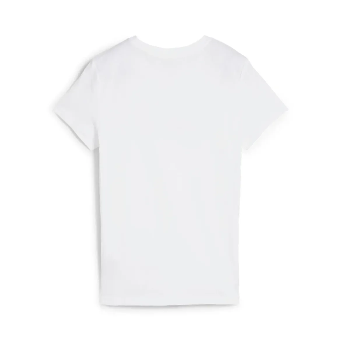 T-shirt da donna bianca con logo nero a contrasto sul petto Puma