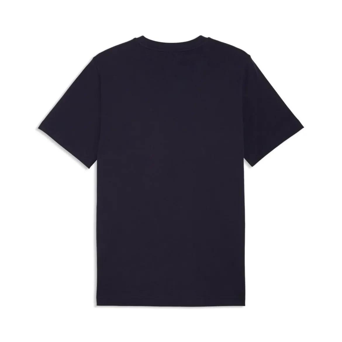 T-shirt da uomo blu in cotone con logo frontale rosso e bianco Puma