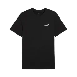 T-shirt da uomo nera Puma con logo bianco a contrasto sul petto