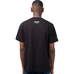 T-shirt da uomo nero in cotone con stampa rossa Ducati Corse