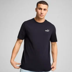 T-shirt design minimal da uomo blu Puma con logo bianco sul petto