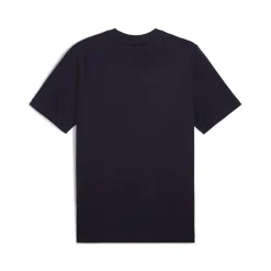 T-shirt design minimal da uomo blu Puma con logo bianco sul petto
