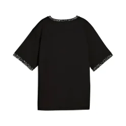 T-shirt nera da Donna con dettagli animalier ESS GRAPHIC Puma