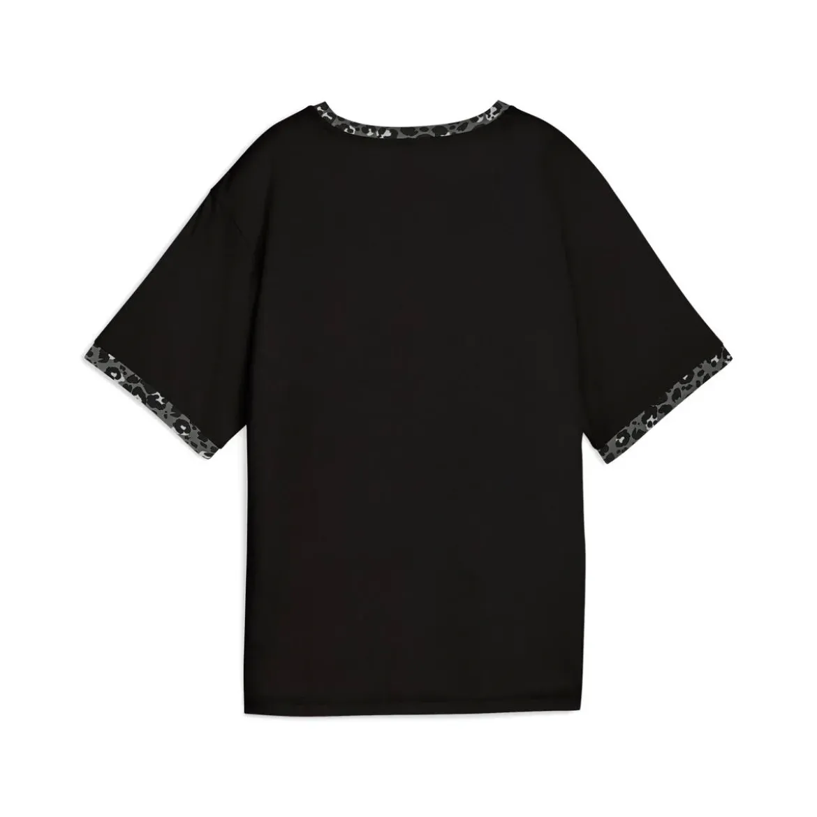 T-shirt nera da Donna con dettagli animalier ESS GRAPHIC Puma