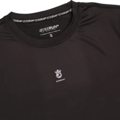 T-shirt nera da donna in tessuto tecnico GymRun