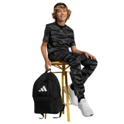 T-shirt nera da Ragazzo con stampa mimetica adidas