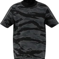 T-shirt nera da Ragazzo con stampa mimetica adidas