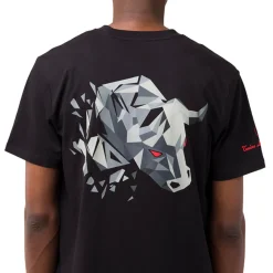 T-shirt nera da uomo in cotone con stampa toro 3D sul retro Tonino Lamborghini